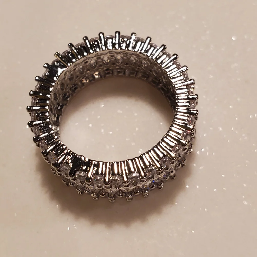 Diamond baguette crown ring with 925 band - Picture 6 of 7